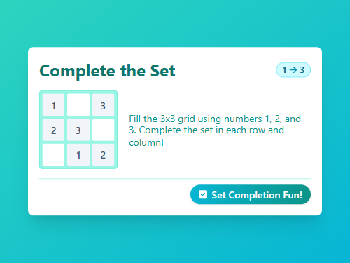 Complete the Set Sudoku 1-3