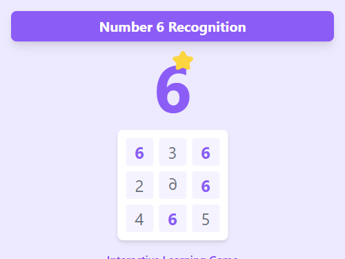 Number 6 Recognition Lesson