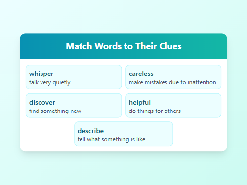 Match Words to Their Clues