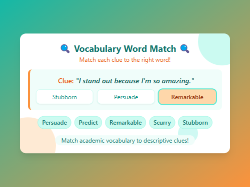 Academic Vocabulary Match