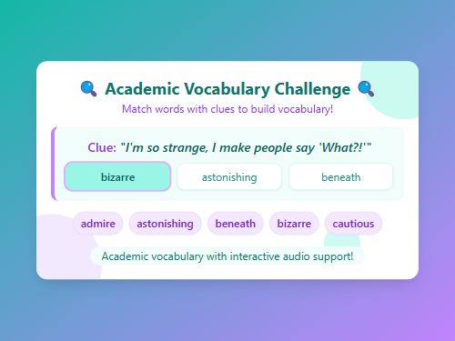 Match Academic Words with Clues