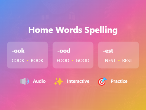 Home Four-Letter Words Spelling Practice