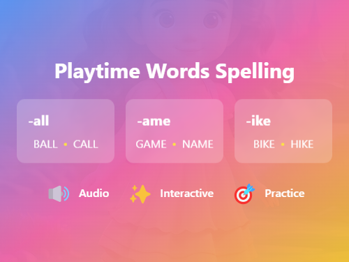 Playtime Four-Letter Words Spelling Practice