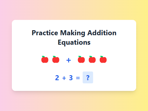 Practice Making Addition Equations