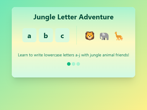 Jungle Letter Adventure: a to j