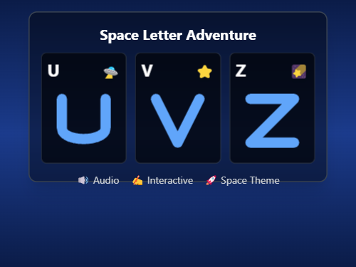 Space Letter Adventure: U to Z