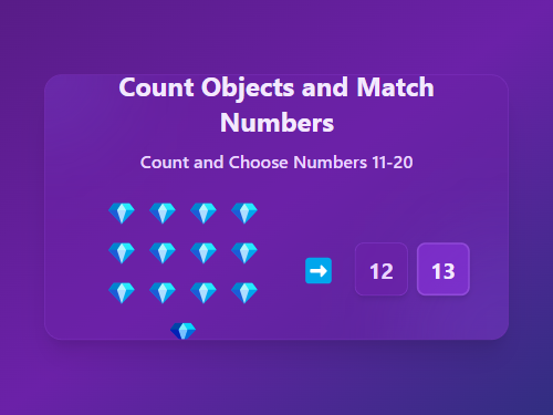Count Objects and Match Numbers 11-20