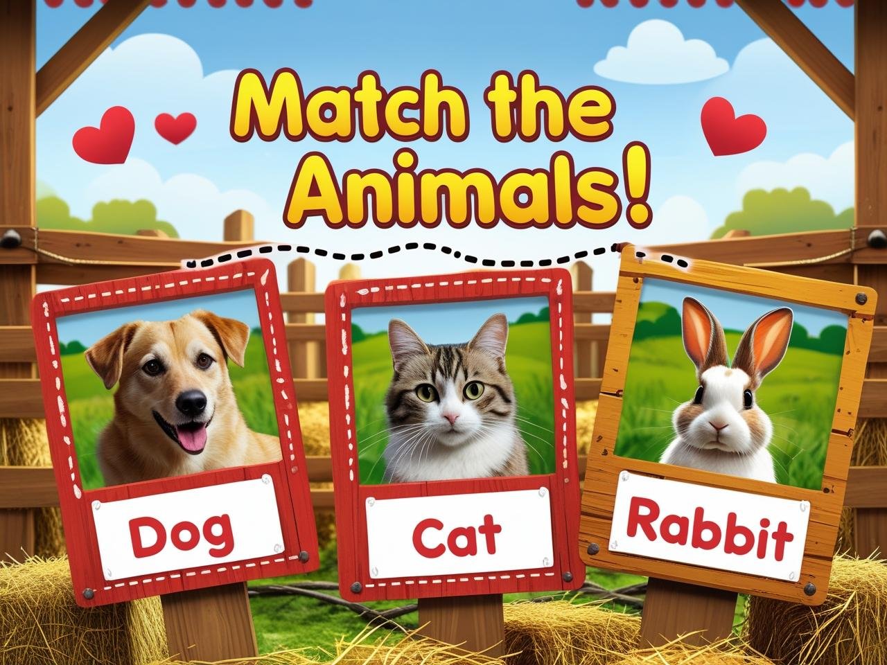 Match Domestic Animal Names with Pictures