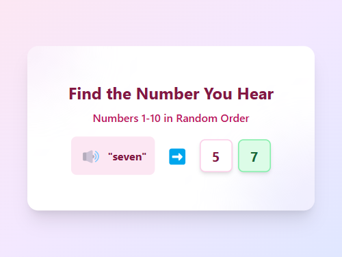 Find Numbers 1-10 by Sound