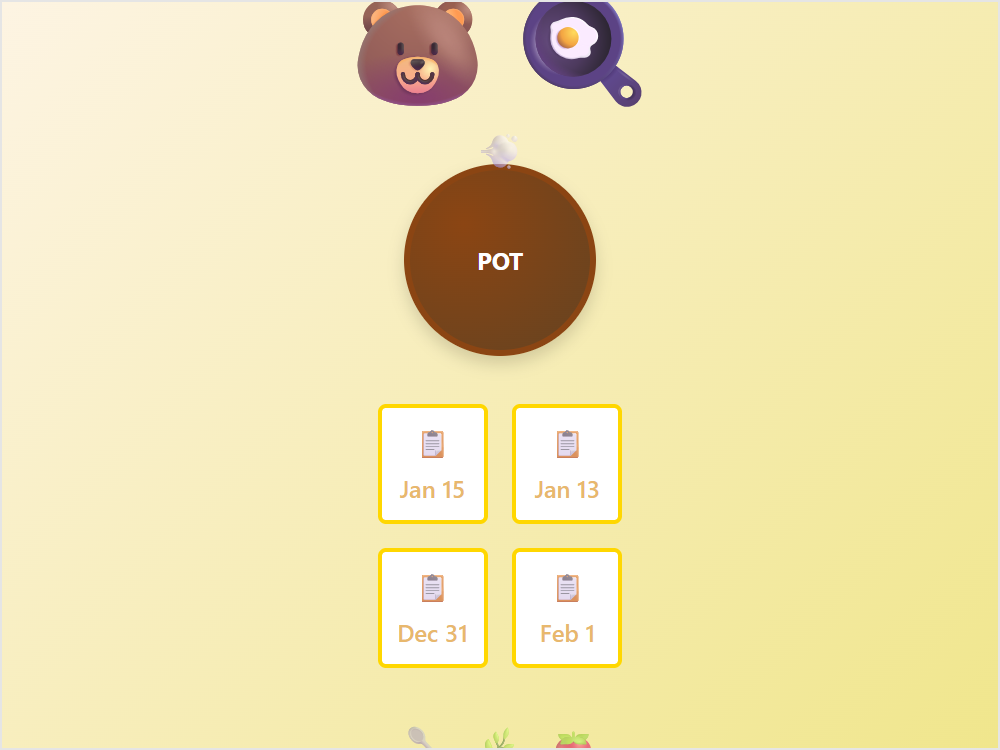 Kitchen Calendar Cooking