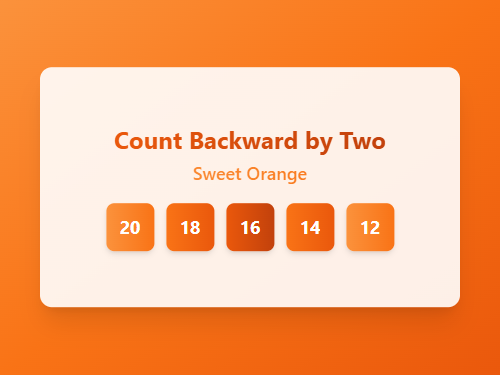 Count Backward by Two: Sweet Orange