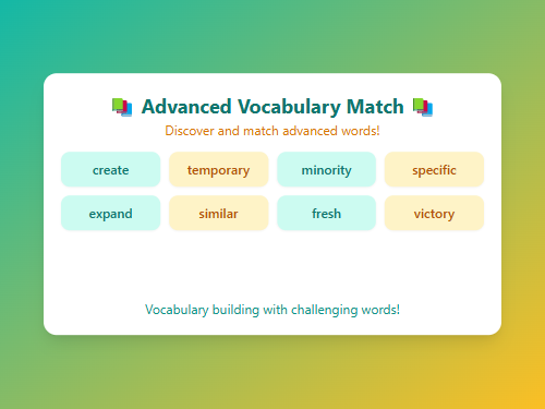 Advanced Vocabulary Match: Word Discovery