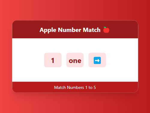 Match Numbers 1-5 with Words