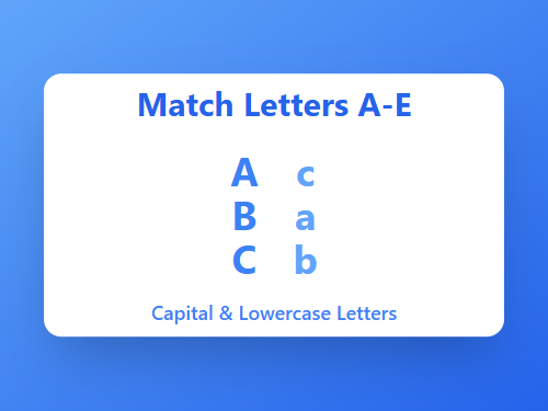 Match Capital and Lowercase Letters A-E