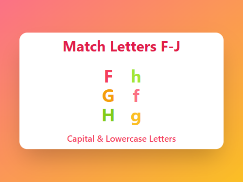 Match Capital and Lowercase Letters F-J