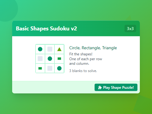 Basic Shapes Sudoku v2 (3x3)