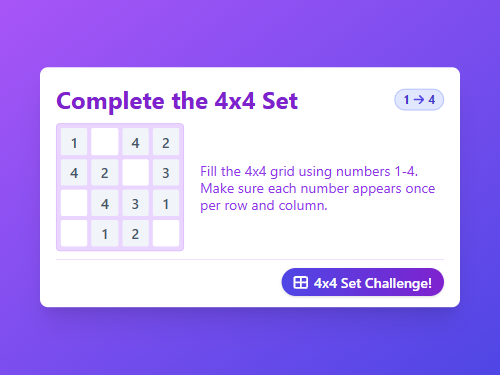 Complete the Set Sudoku 1-4