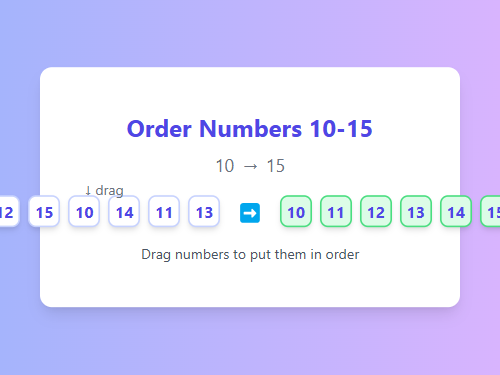 Order Numbers 10-15 Progressive Set