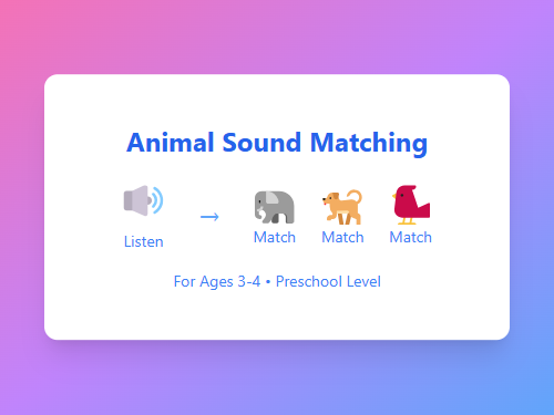 Match Animal Pictures with Sounds