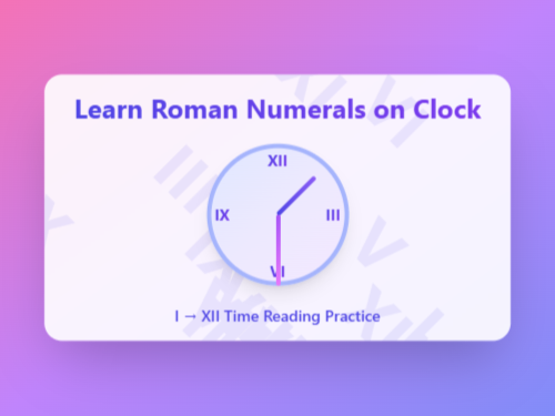 Match Roman Numerals on Clock Face