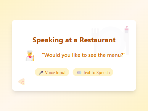 Speaking at a Restaurant