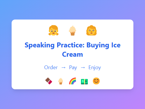 Speaking Practice: Buying Ice Cream