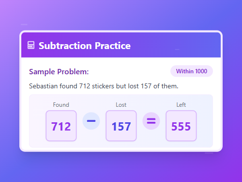 Subtraction Within 1000 Practice