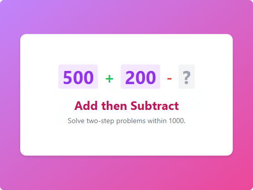 Add Then Subtract Within 1000