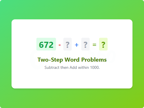 Two-Step Word Problems Set 1