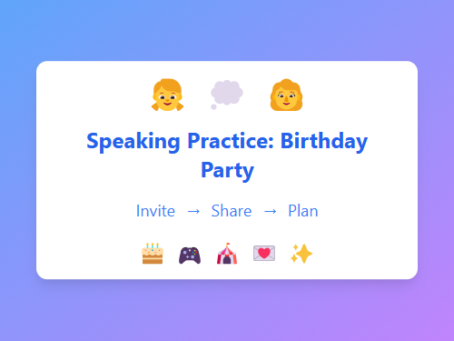 Speaking Practice: Birthday Party Invitation