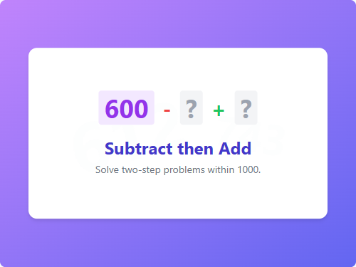 Mixed Math Practice Within 1000