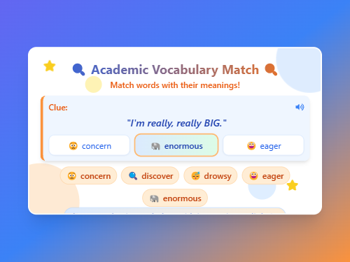 Academic Vocabulary Word Match