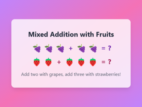 Add Two Three with Fruits