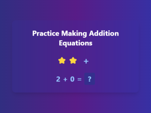Practice Making Addition Equations in Space