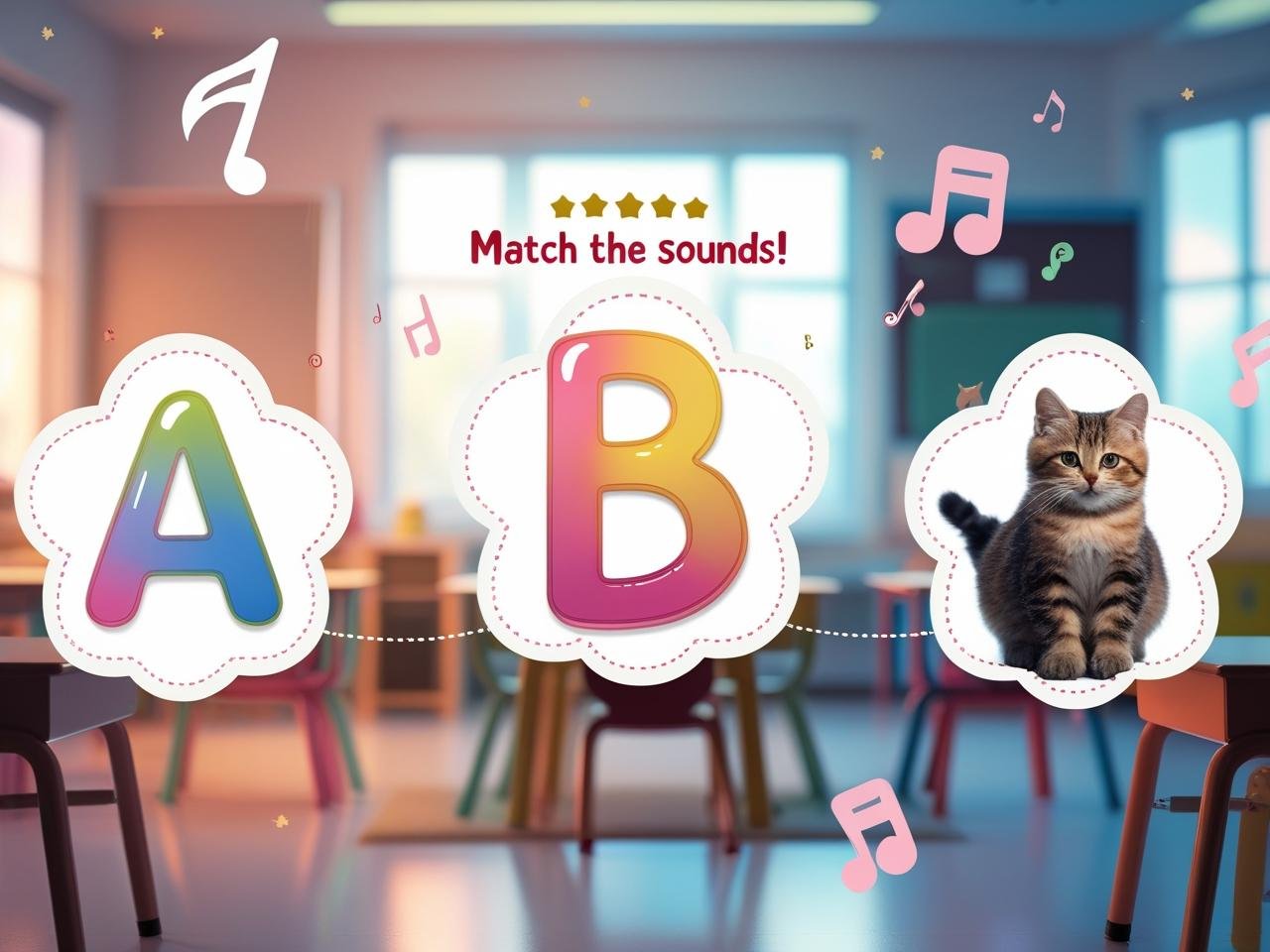 Match Letter Sounds A to F