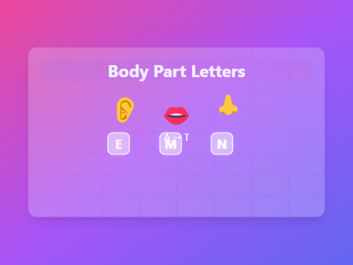 Match Body Part Names with Letters