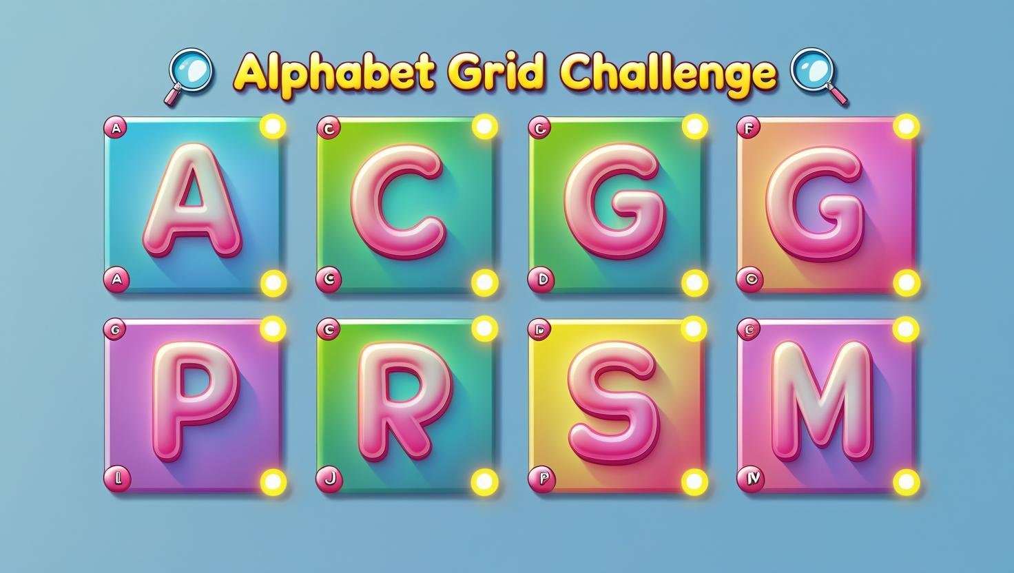 Alphabet Grid Adventure: Find Letters A-P
