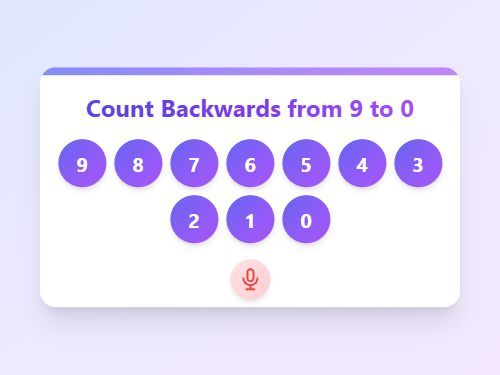 Count Backwards from 9 to 0