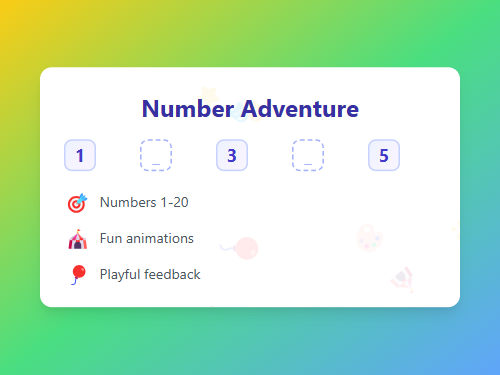 Fill Missing Numbers: Park Adventure