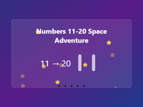 Number Tracing: 11-20 Space Adventure