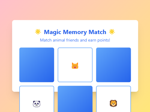 Magic Memory Match: Animal Friends