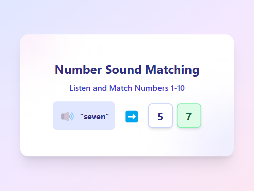Match Number Sounds with Numbers 1-10
