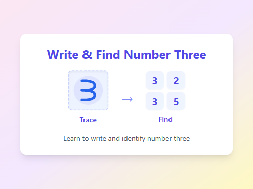 Write and Find Number Three